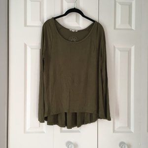 Olive Green Flowy Long Sleeve